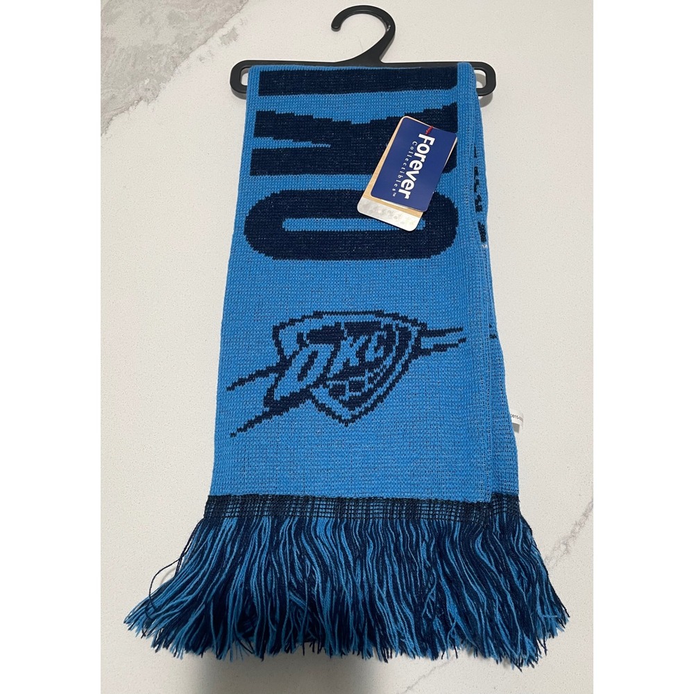 Oklahoma City Thunder Scarf Knit Fringed Blue Navy FOCO Forever Collectibles NBA
